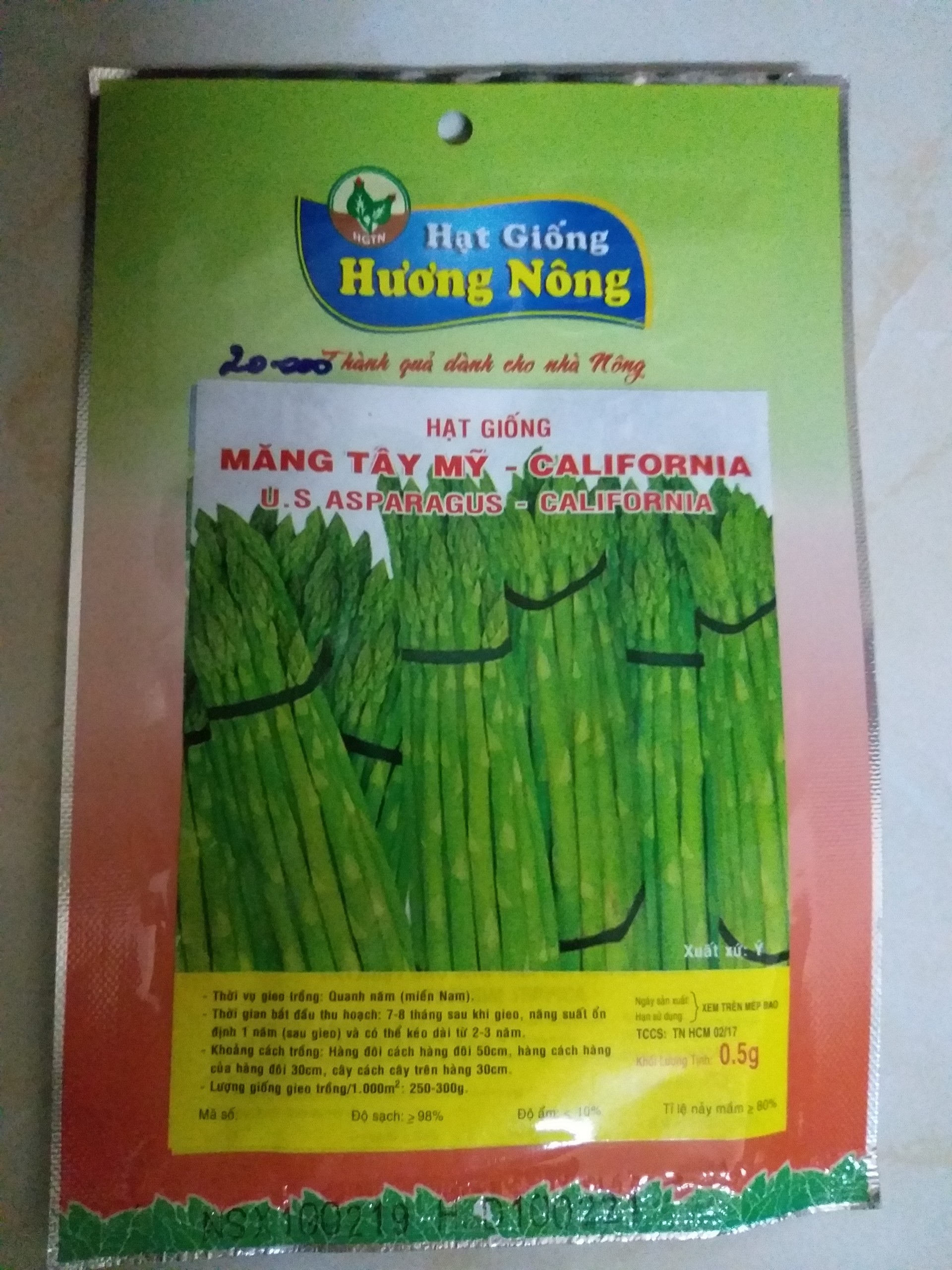 [HCM]Hạt Giống Măng Tây Mỹ - 0.5gr/gói