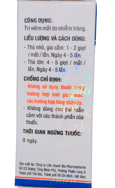 DUNG DỊCH NHỎ MẮT BIO GENTADROP CHO THÚ CƯNG CHAI 10ml