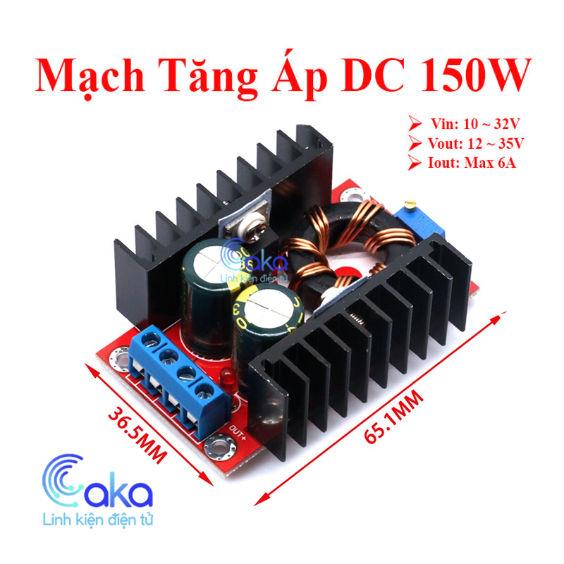 Mạch tăng áp công suất 150w dc 10-32v lên 12-35v