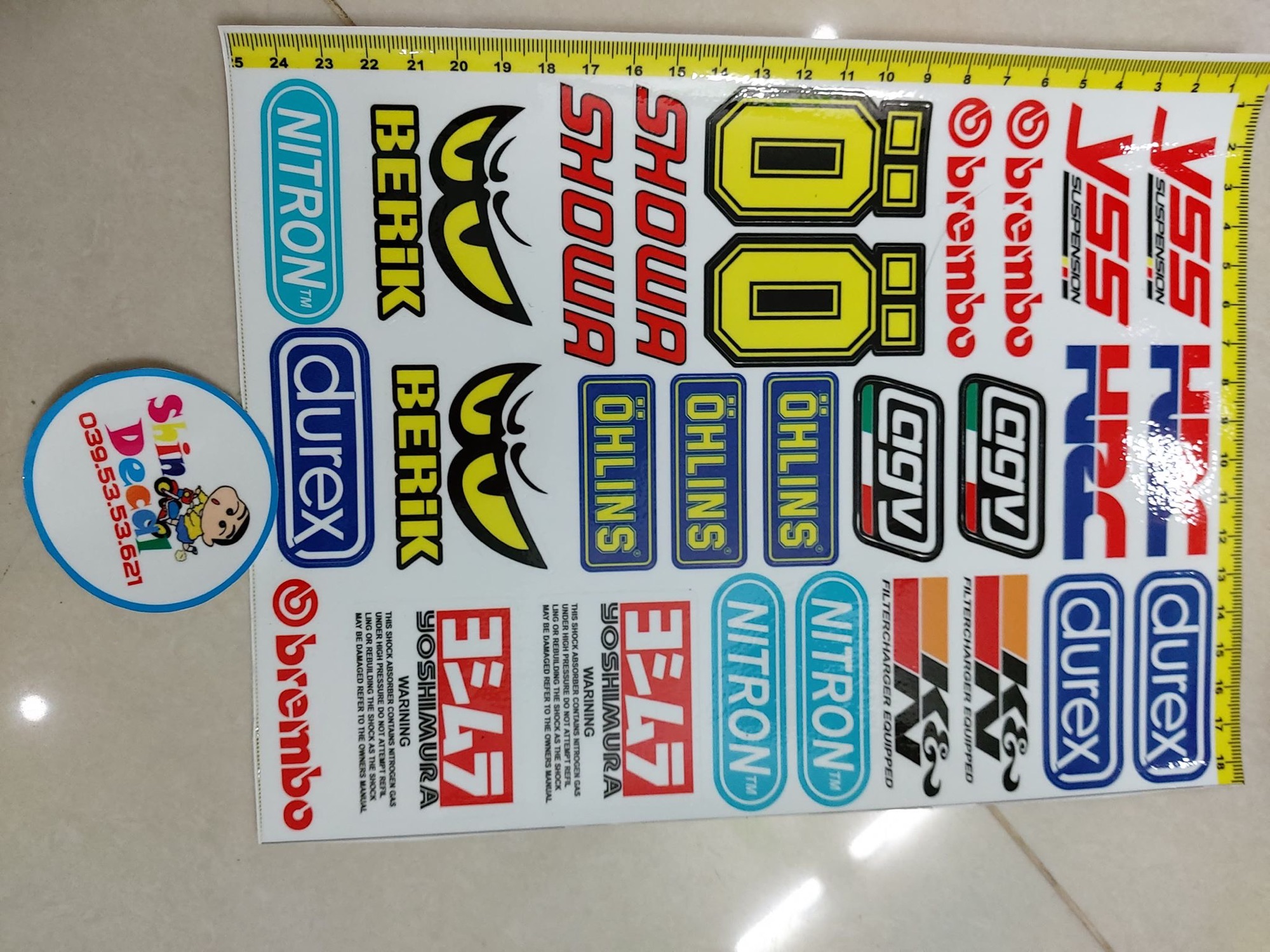 Set tem giấy logo sticker các loại