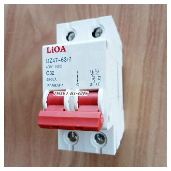 Aptomat  -Cầu dao Tự động LiOA 2P 10A - 100A/4.5kA - Chính hãng