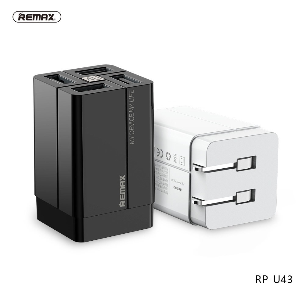 Cốc sạc 4 Cổng USB Remax RP-U43 (3.4A)