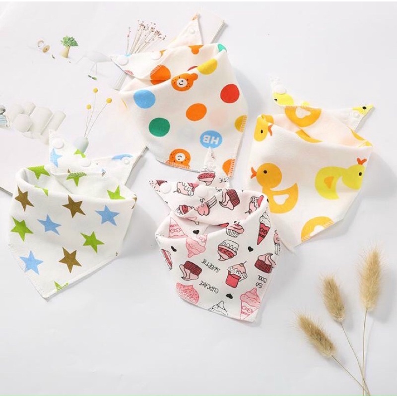 [HCM]Yếm ăn dặm cotton cài nút cho bé yếm ăn cho bé