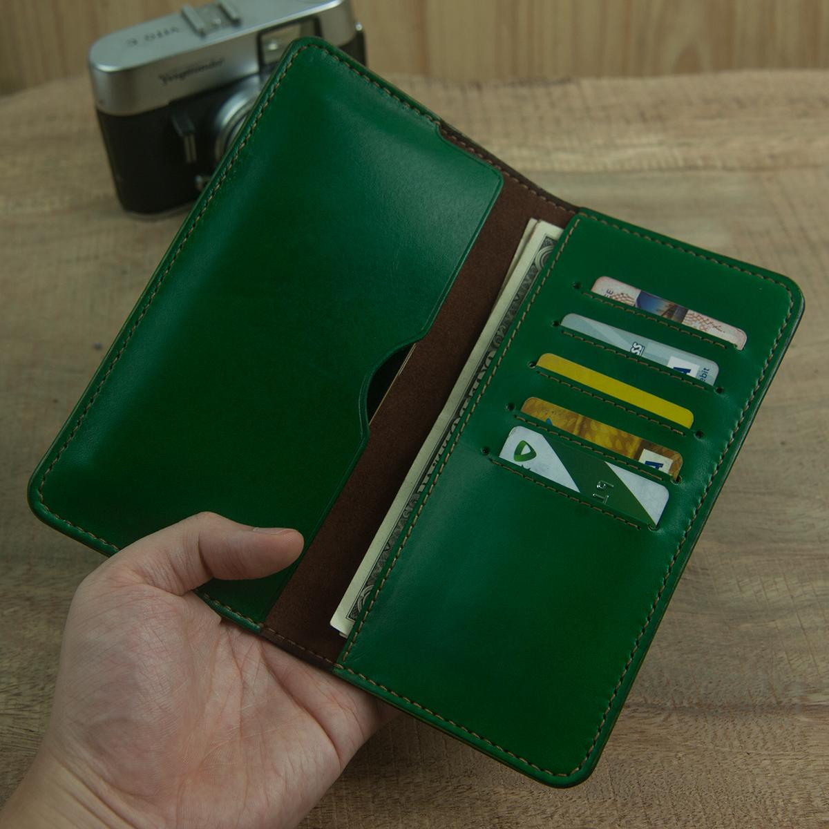 Ví da nữ cầm tay - ví da thủ công mini - da bò nhập khẩu - đồ da hanđame dtleather dt224