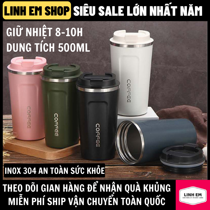 Bình giữ nhiệt Coffee Holic 500ml Inox 304 giữ nóng giữ lạnh 8-10h