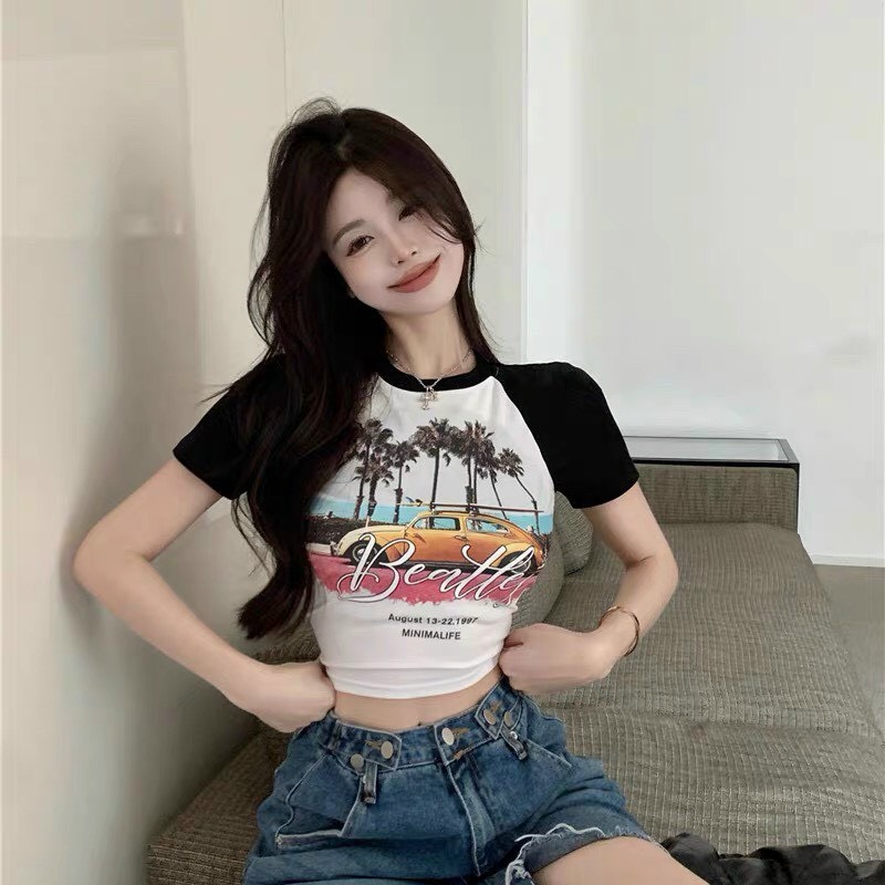 ÁO THUN IN HÌNH SIÊU CƯNG , ÁO CROPTOP