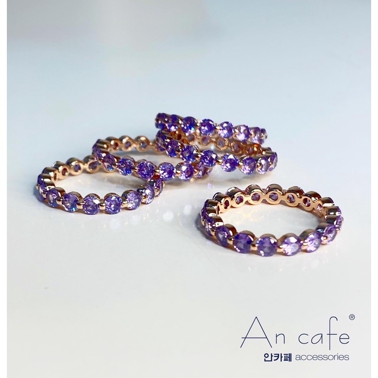 [Ancafe.Shop] Nhẫn, Nữ, Thanh Lịch, Đá Tím, Hàn Quốc, Lấp Lánh