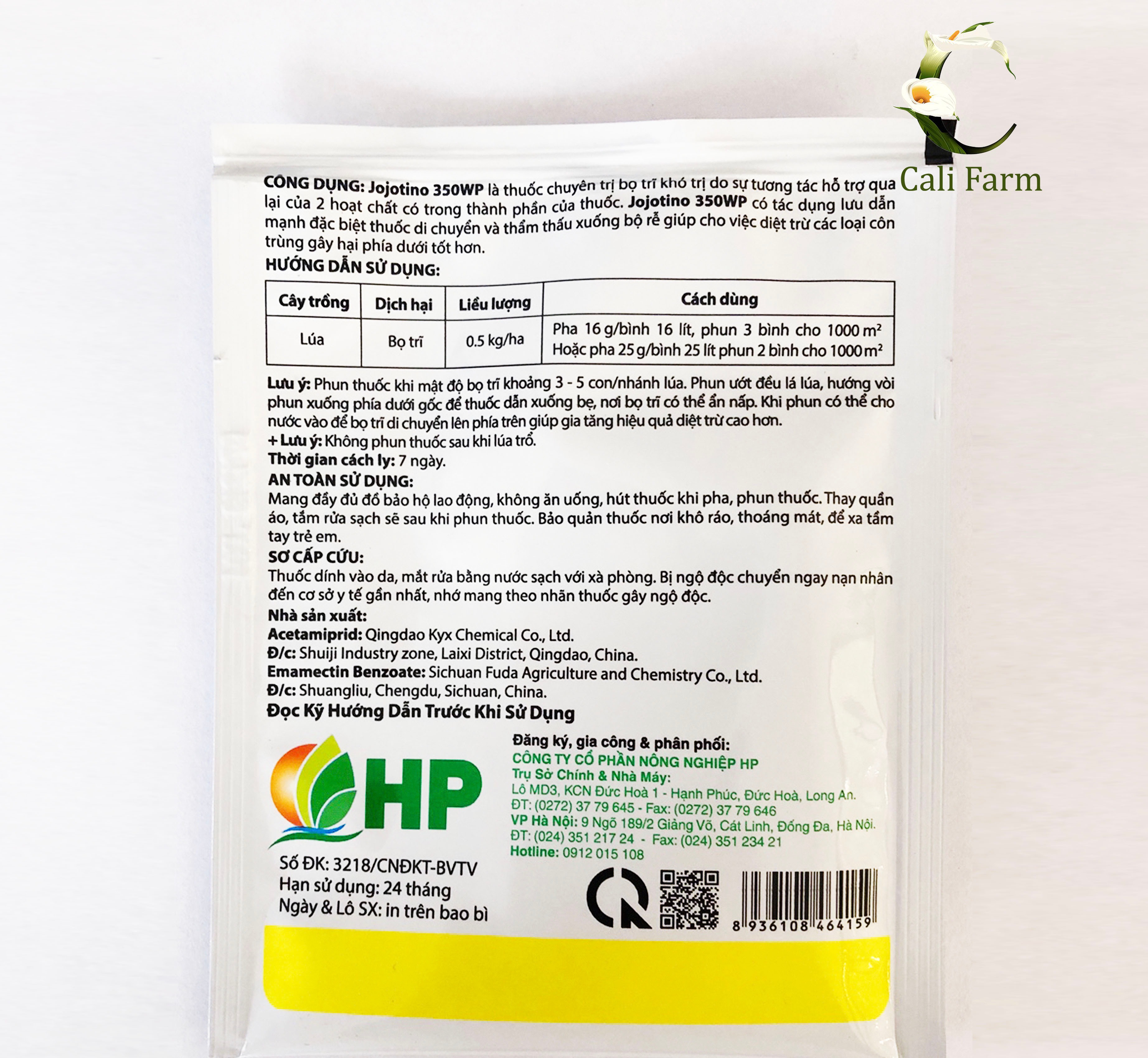 Chế phẩm diệt bọ trĩ Jojotino 350WP 12g