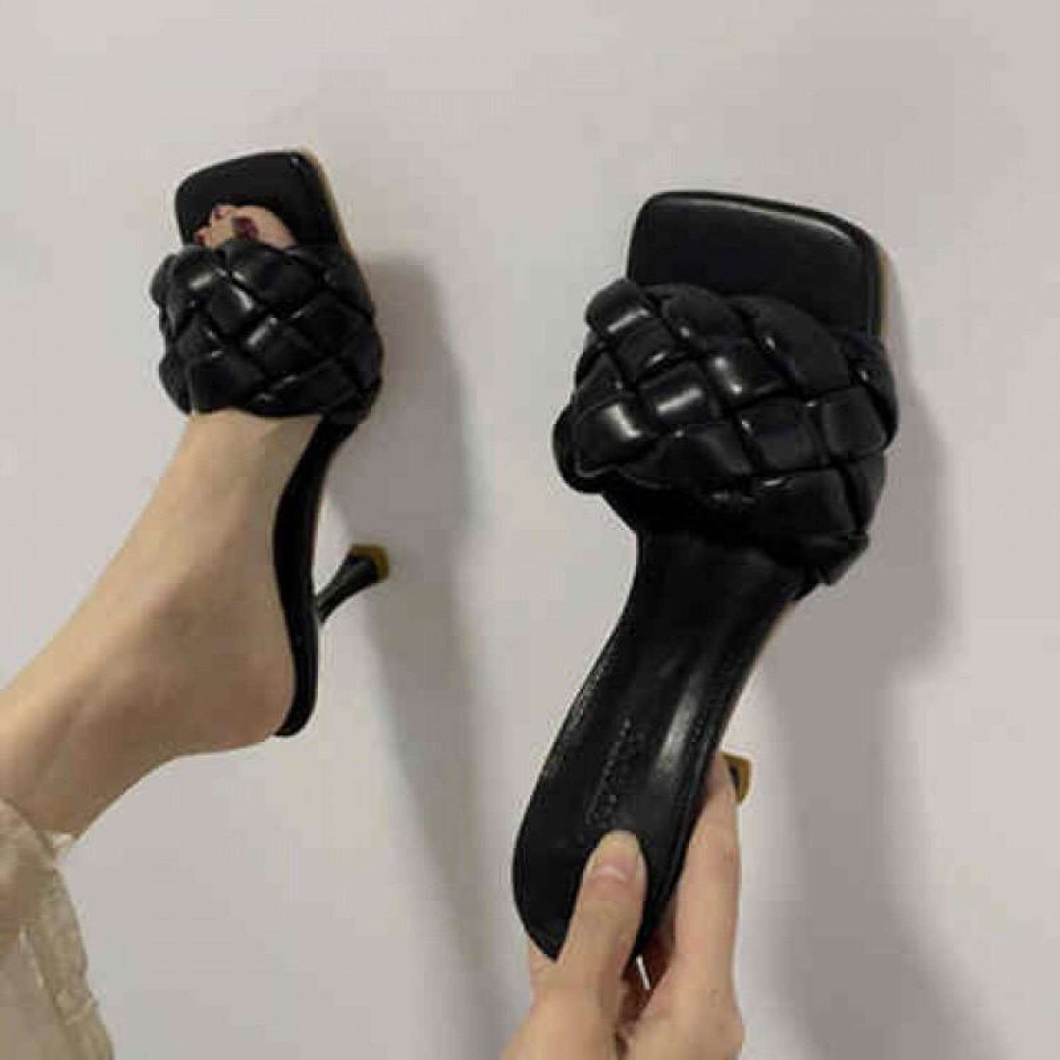 Guốc Nữ Quai Ngang Vặn Thừng Cao Gót HCG