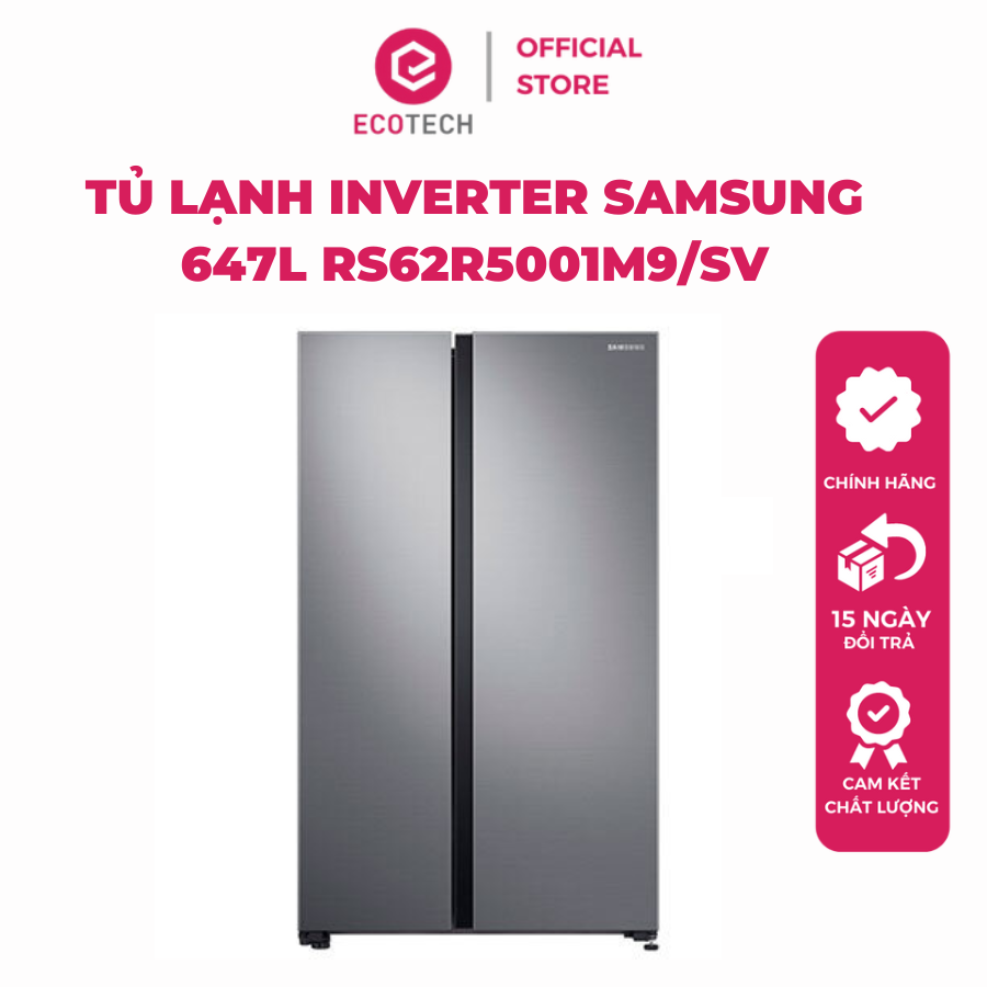 [ Hỗ Trợ Trả Góp] Tủ lạnh Samsung RS62R5001M9/SV Inverter New 2019 dung tích 647L tiết kiệm điện công nghệ kháng khuẩn khử mùi tiên tiến