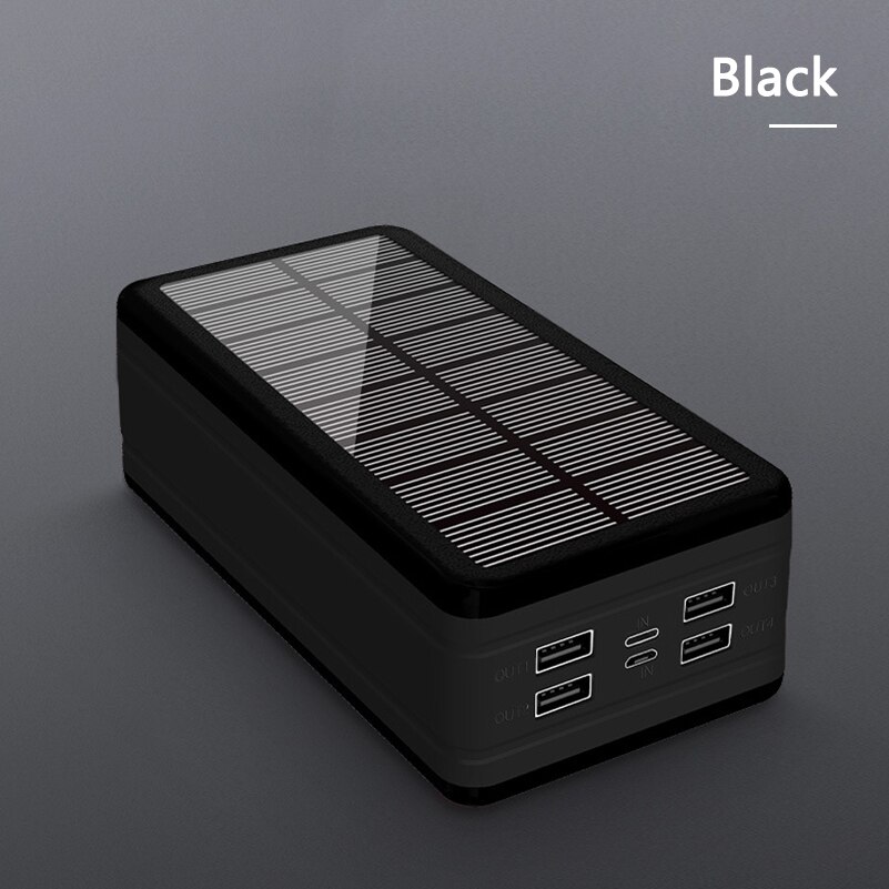 Power Bank 50000mAh Solar Power Bank Phone External Charger for Iphone 11 XS Xiaomi Powerbank 4 USB LED Light Portable Powerbank