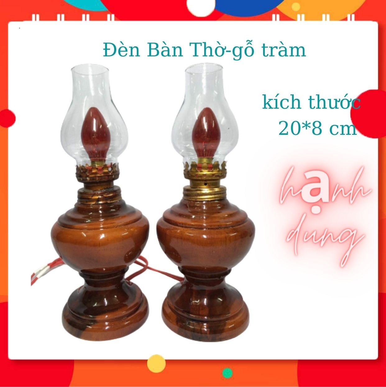 [HCM]đèn thờ đèn điện thờ đèn thờ gỗ tràm 15