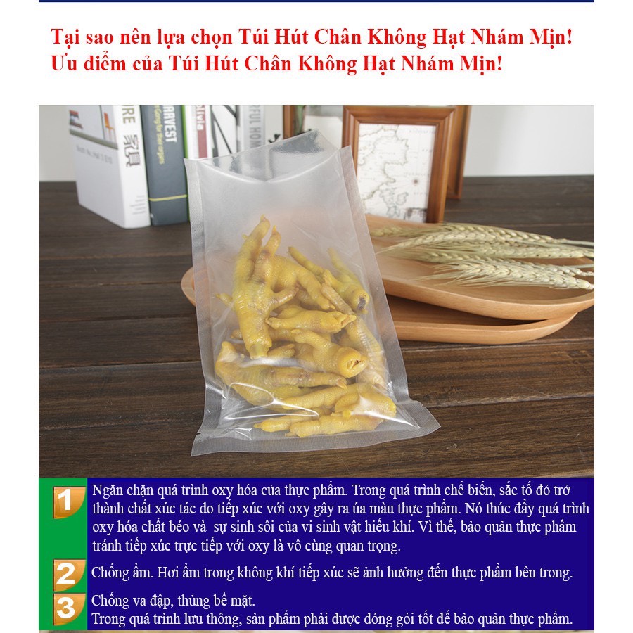 Túi hút chân không 1 mặt nhám 1 mặt trơn