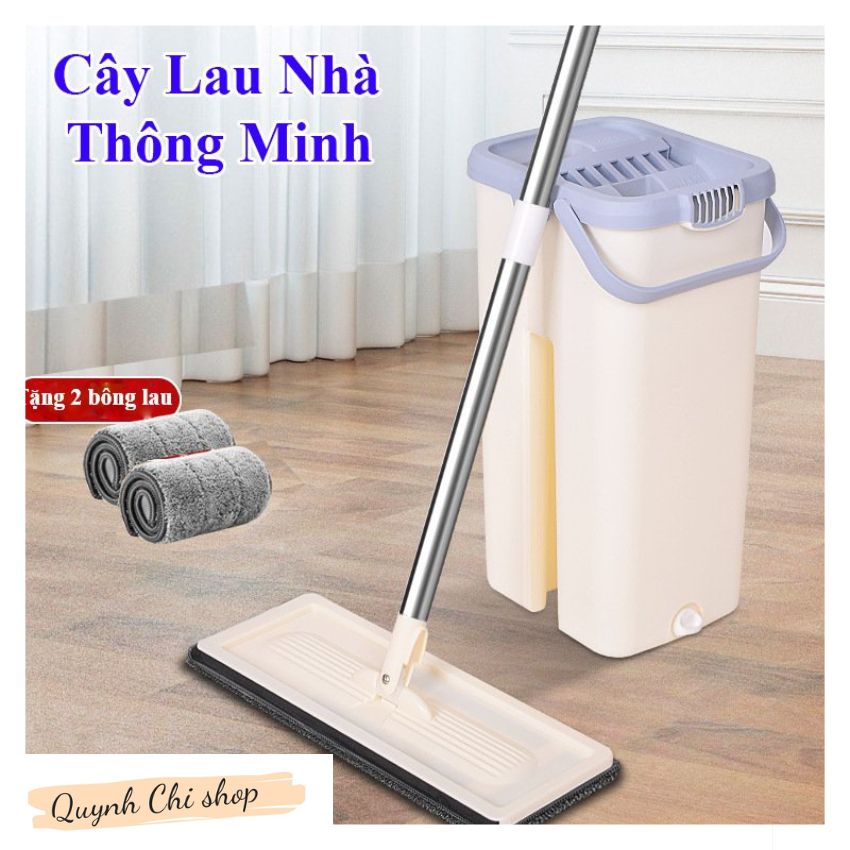 Cây lau nhà 360 độ thông minh lau sàn tự vắt QuynhChi kids. Chổi lau nhà