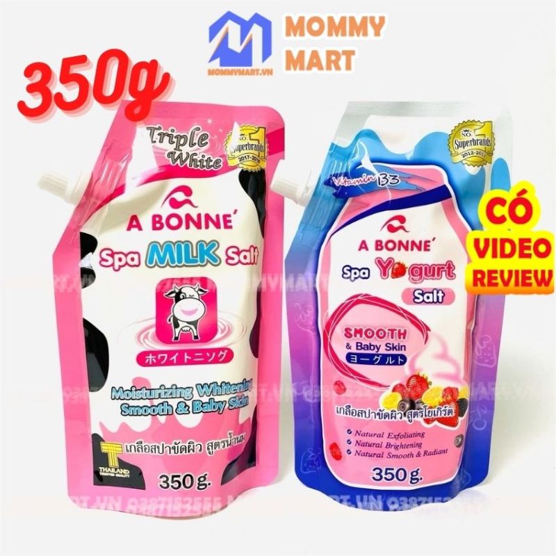 Muối Tắm Sữa Bò, Sữa Chua Tẩy Tế Bào Chết A Bonne Spa Milk Salt 350g Tẩy Sạch, Dưỡng Ẩm, Làm Trắng Da - Mommymart