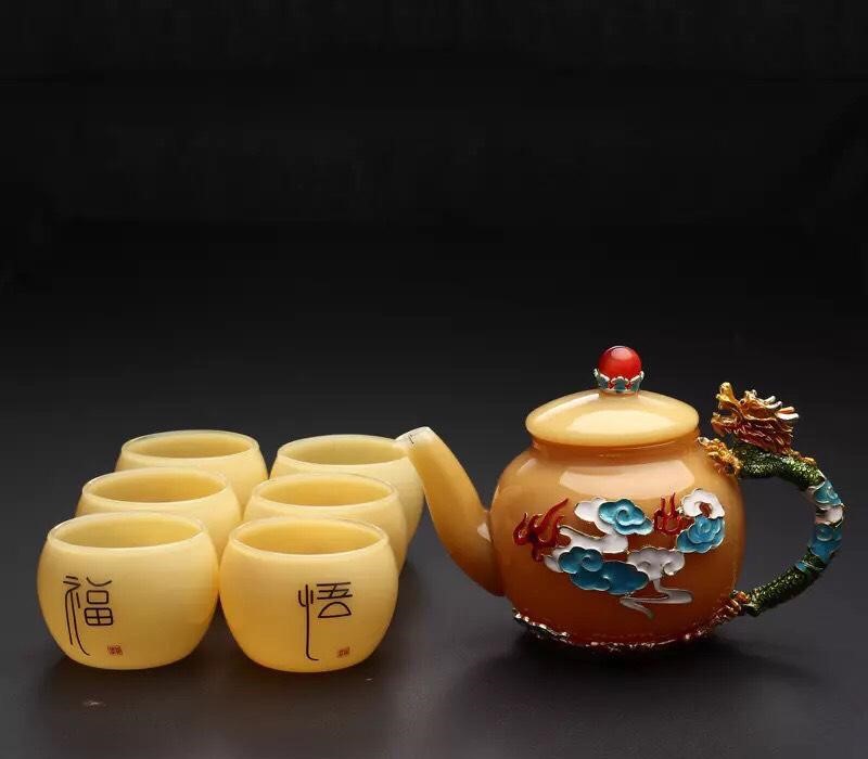 Bộ ấm chén ngọc Onyx Góc Phong Thủy
