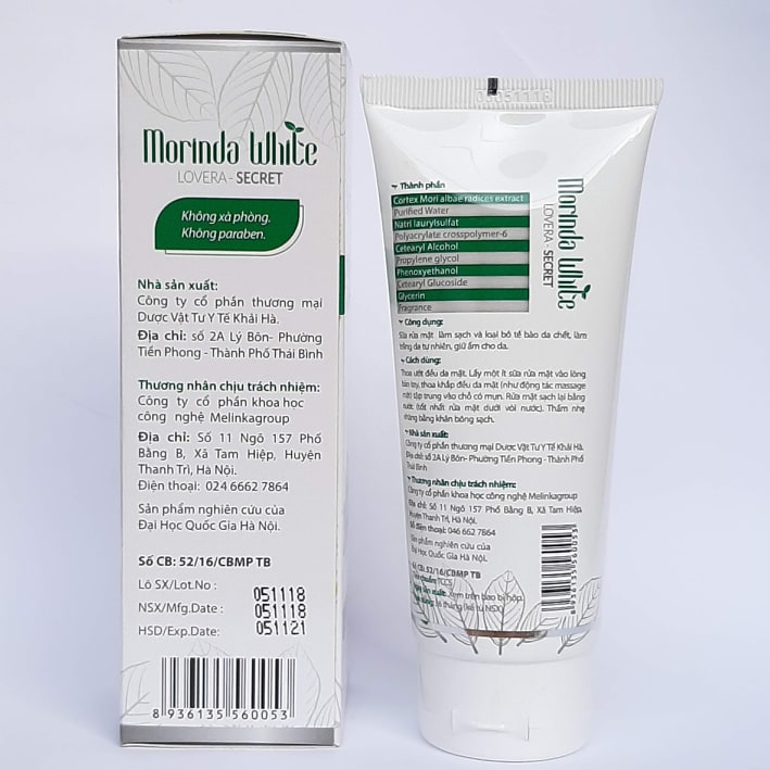 Sữa rửa mặt Morinda White sạch mụn giữ ẩm