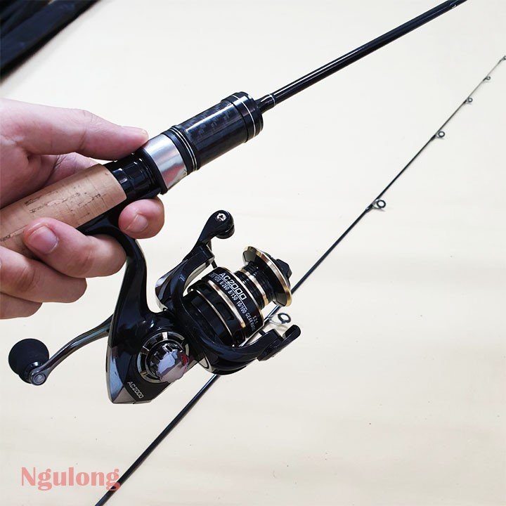 Bộ cần câu máy Lure UL + máy câu cá kim loại