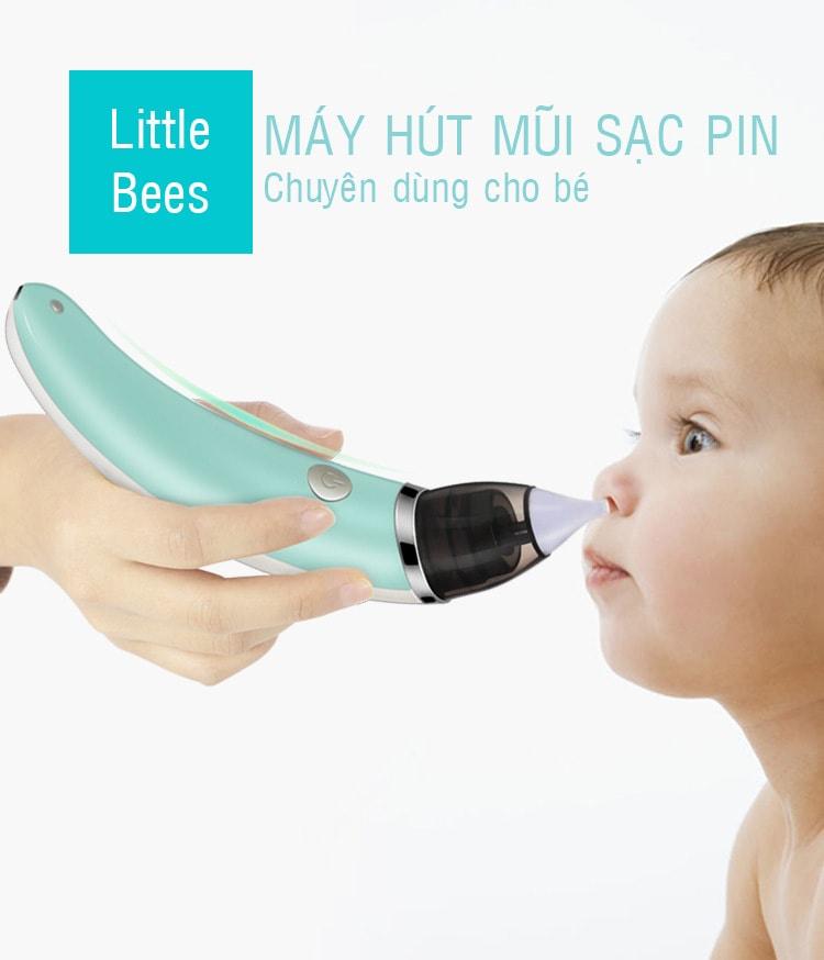 Dụng cụ hút dịch mũi cho bé Silicone, Máy hút mũi cho bé sơ sinh, Máy Hút Mũi Cho Bé Little Bee, dùng cho bé từ sơ sinh đến 5 tuổi,5 cấp độ hút,được làm từ chất liệu an toàn cho trẻ em