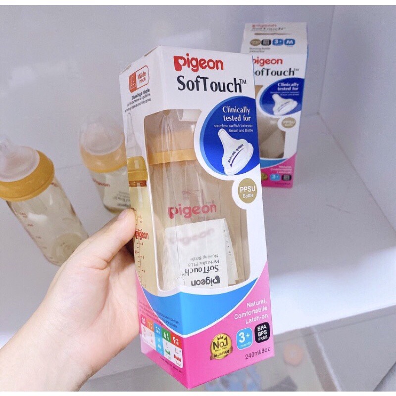 Bình sữa pigeon Softouch nhập khẩu 160ml/240ml cho bé