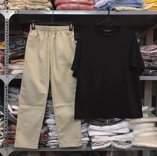 Sét áo thụng trơn nhiều màu quần kaki