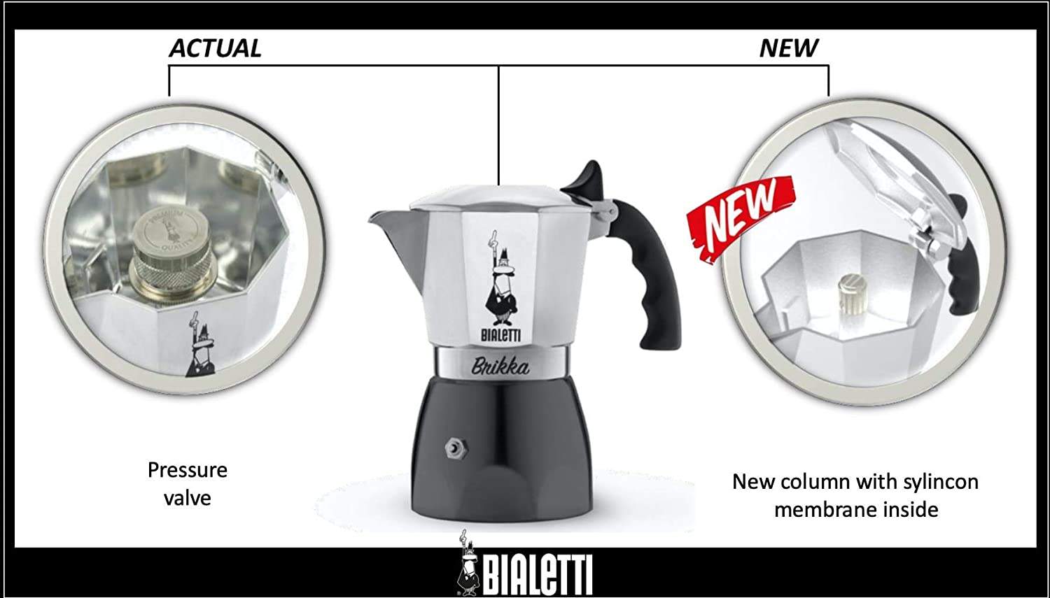 Ấm pha cà phê Moka Pot Brikka - 2 ly - New 2020
