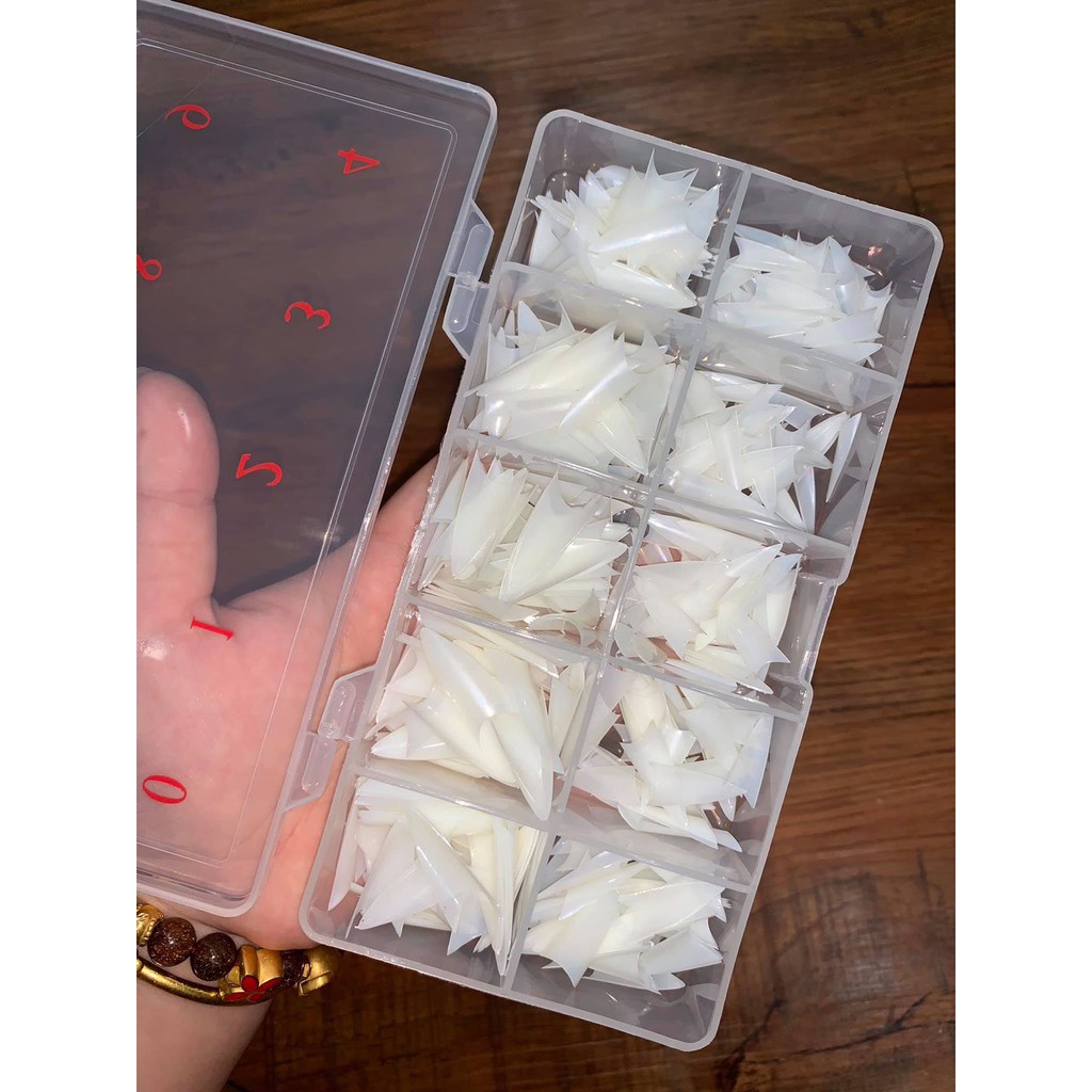 Móng Típ Nhọn, hộp 500 móng đầy đủ size