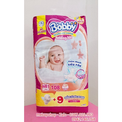 Miếng lót sơ sinh Bobby NB1 108/ NB1 64 Miếng