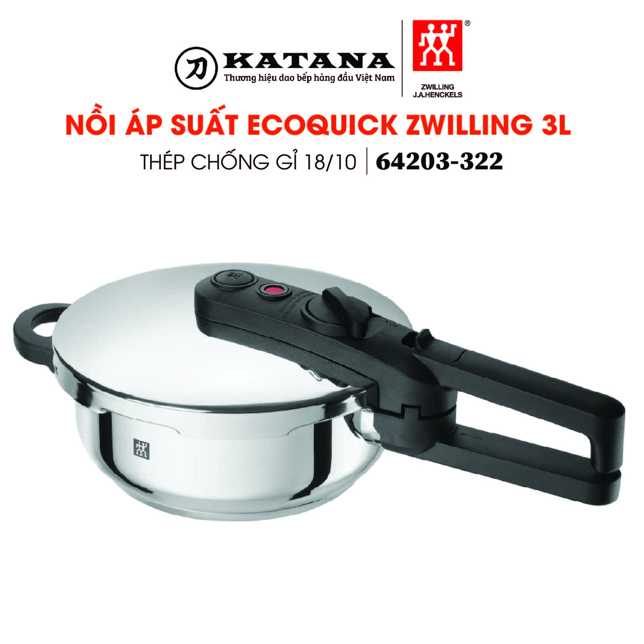 [Trả góp 0%]ZWILLING - Nồi áp suất EcoQuick - 3L