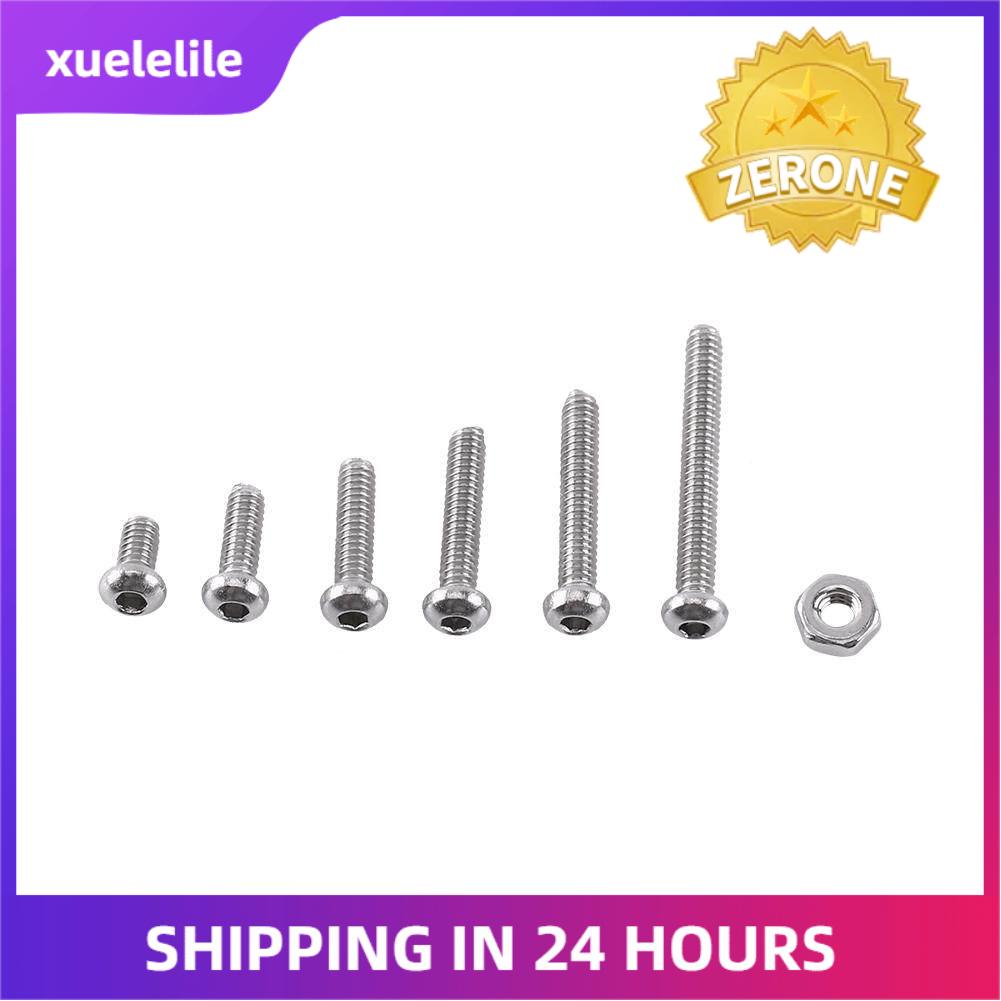 250pcs M2 Hex Socket Screws Bolt With Hex Nuts Assortment A2 Stainless Steel