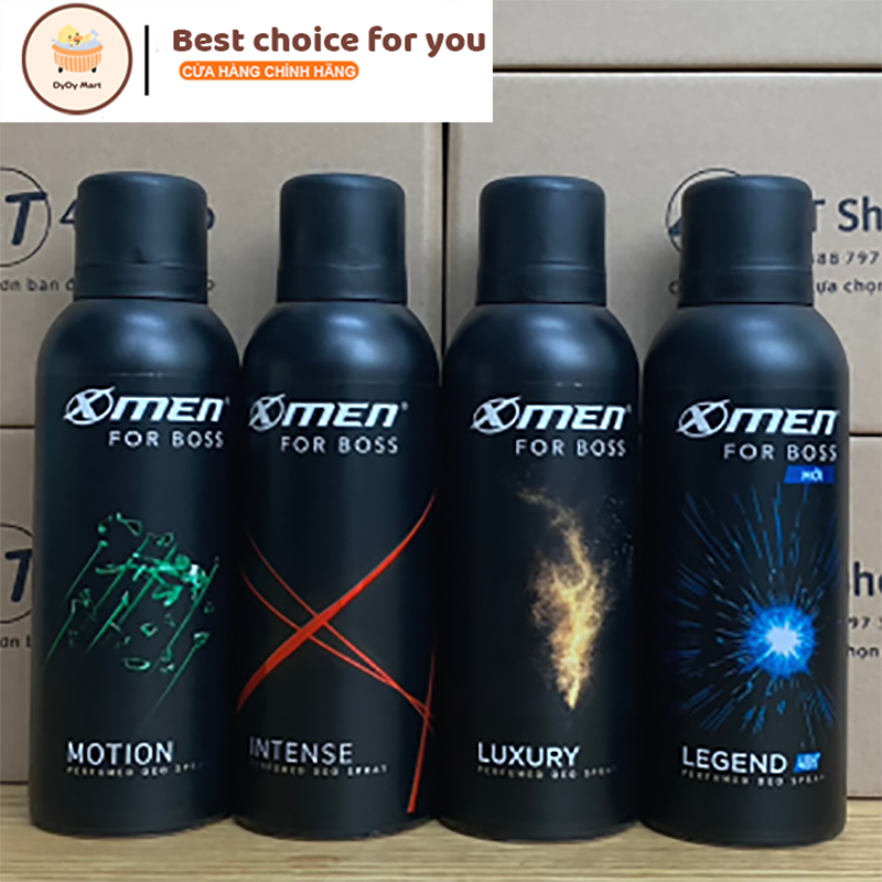 Xịt khử mùi Xmen For Boss 150ml đủ màu