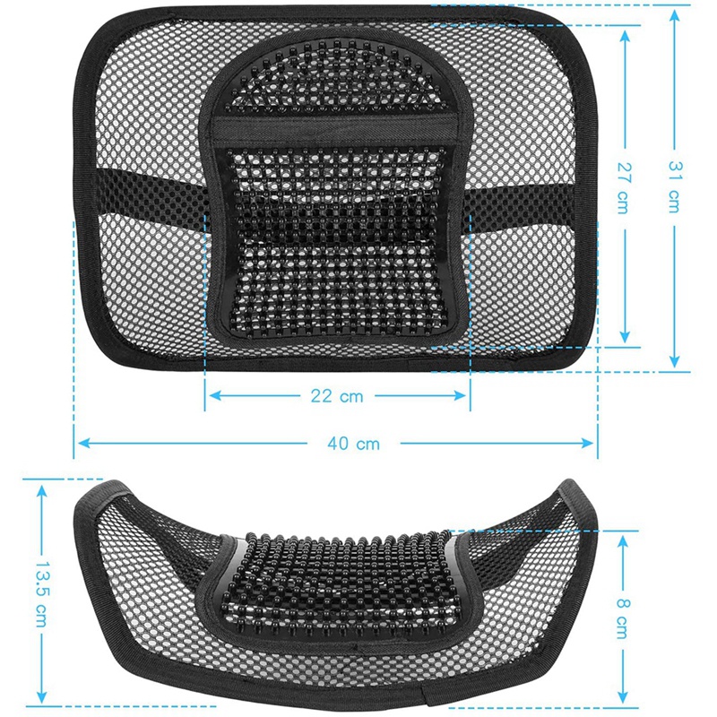 Mesh Back Support for Office Chair, Lumbar/Chair Back Support with Elastic Strap Back Rest for Car Seat/Back Pain Relief