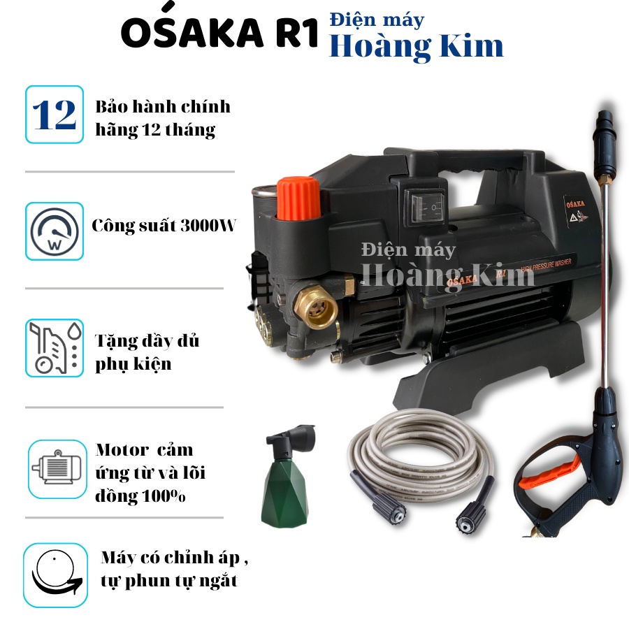 [EDON] Máy xịt rửa xe chỉnh áp Osaka R1 - 2800W