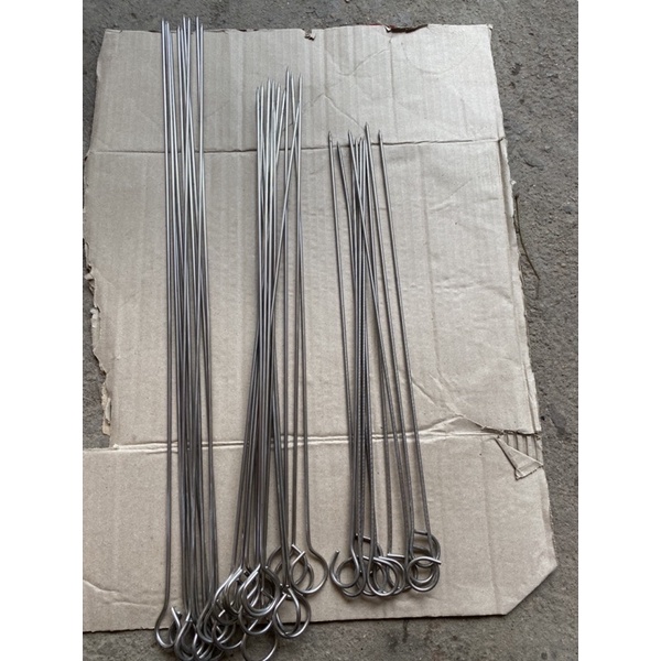 Que xiên thịt nướng ,gà nướng, hải sản nướng  bằng inox không rỉ 50cm, 60cm,70cm
