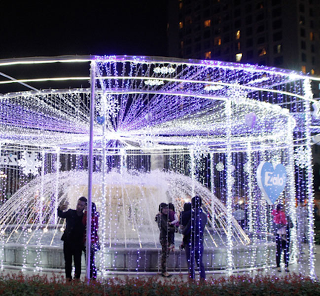 Bộ 10 dây đèn led chớp trang trí Noel (ánh sáng trắng)(Off White)