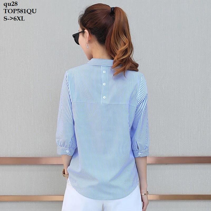 TOP581QU ÁO SƠ MI SỌC TAY LỠ
