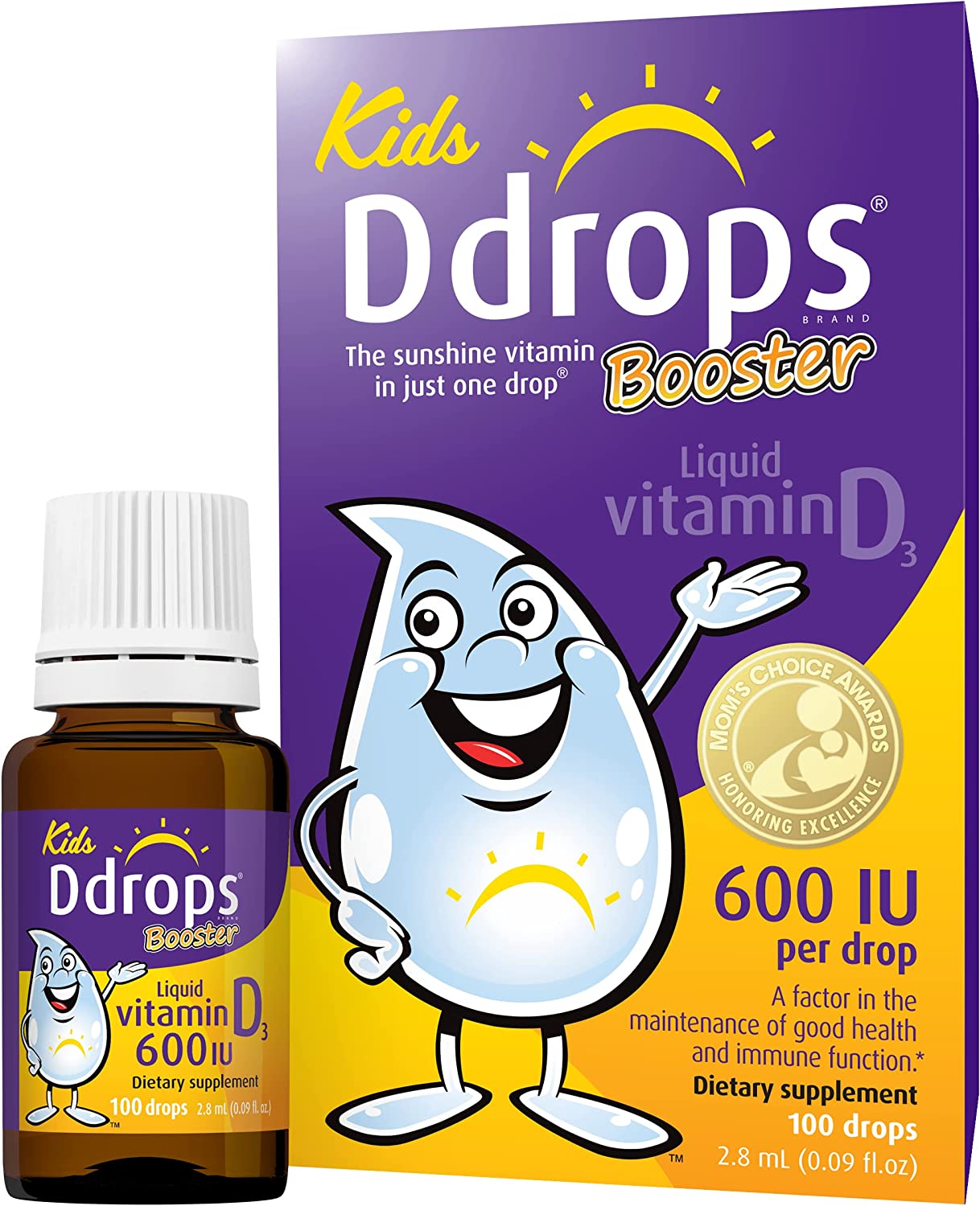 Vitamin Ddrops D3 600iu Booster _100 giọt Vitamin d cho trẻ trên 1 tuổi