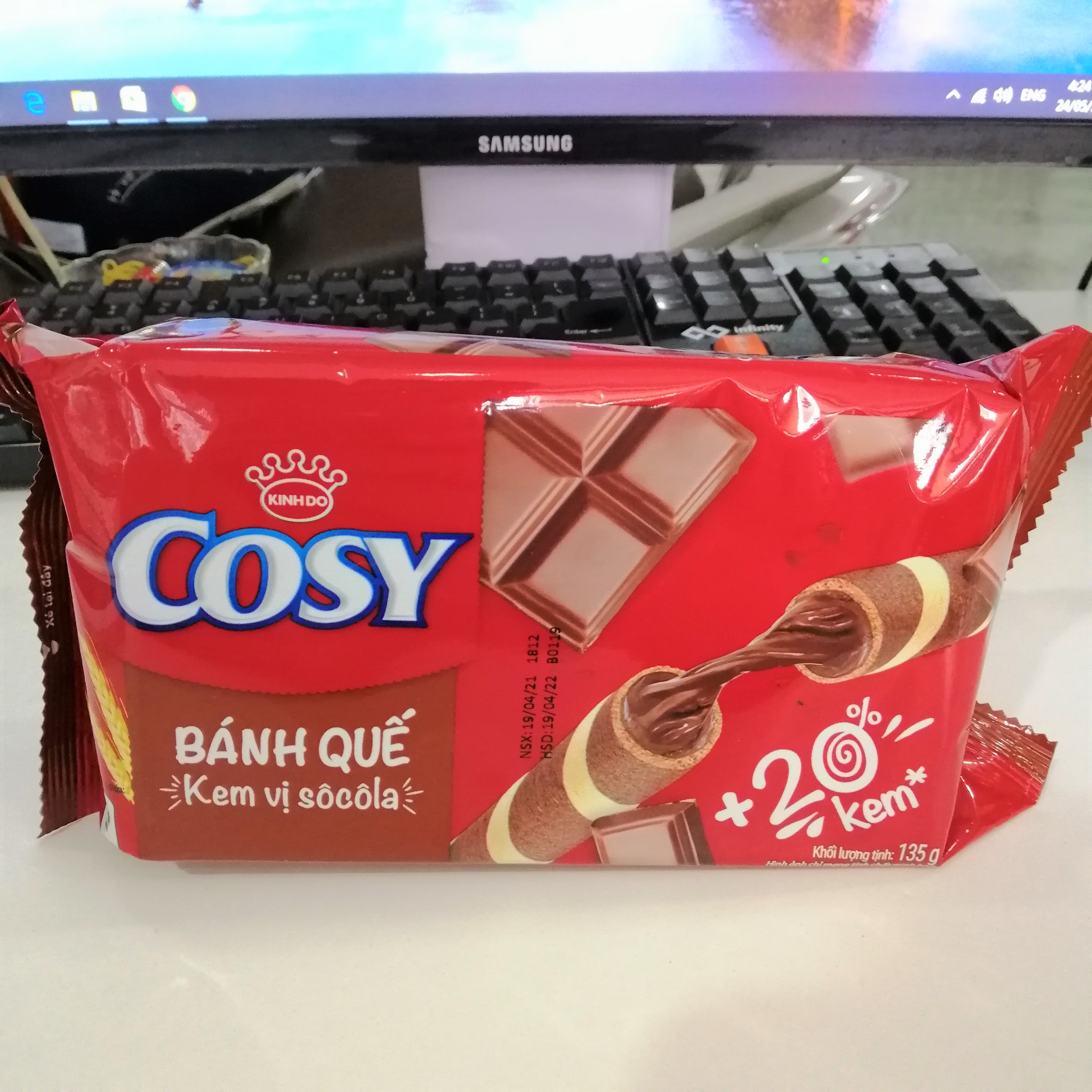 Bánh Quế Kem Cosy Vị Sôcôla (Gói 117.6g)