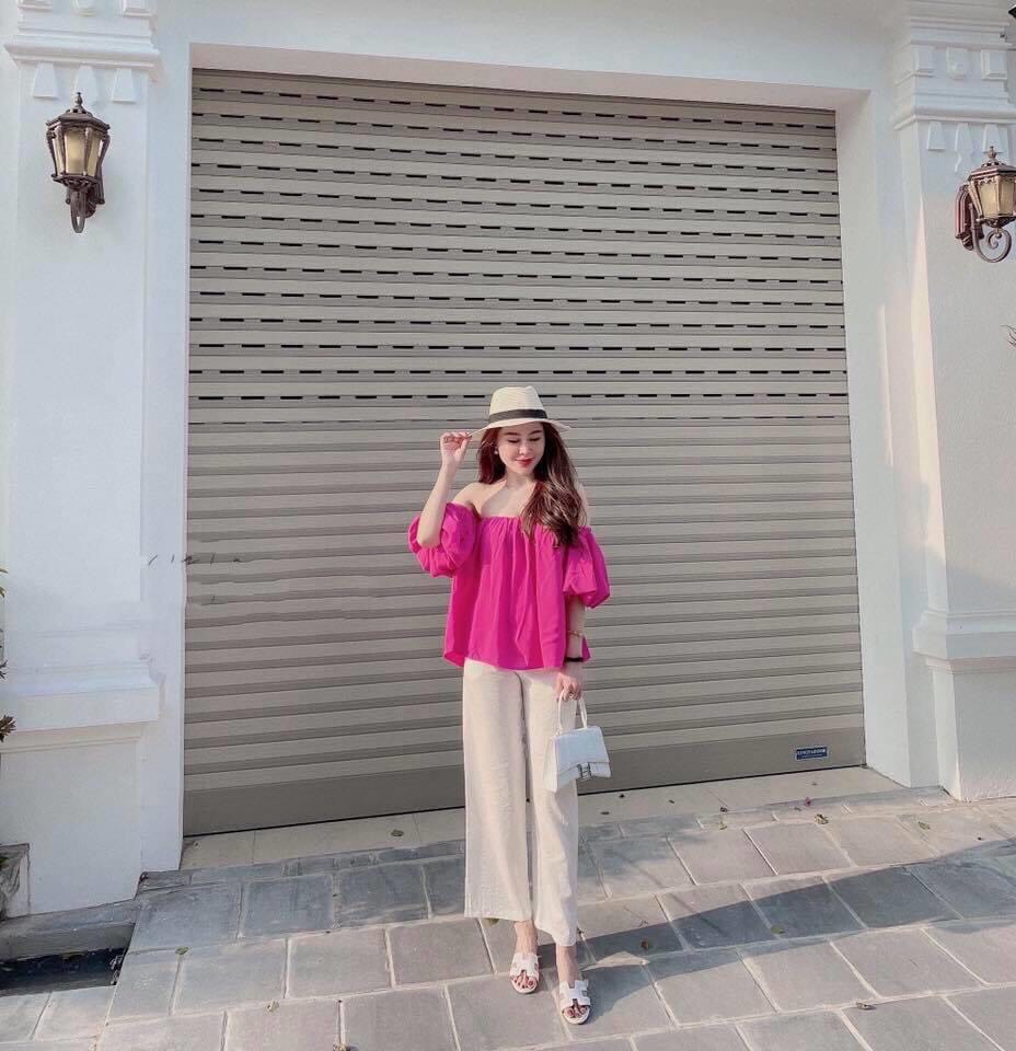 Set áo trễ vai quần ống suông