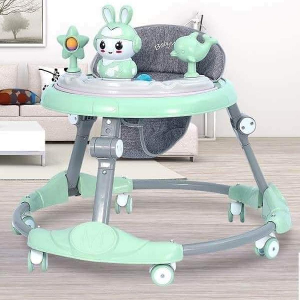 XE TRÒN TẬP ĐI khung to đầu thú không tay đẩy  có nhạc cho bé 2 trong 1