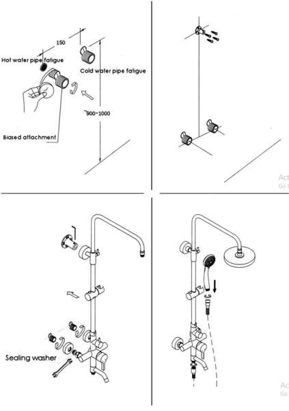 Bộ sen cây nóng lạnh Luxury Shower ZT8020-Black