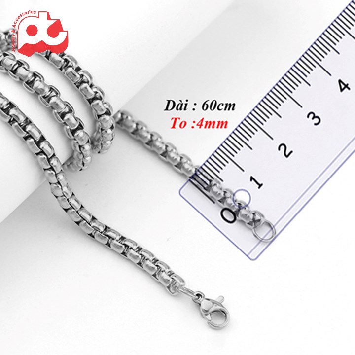 [Hoàn tiền 6%]Dây chuyền inox nam cá tính cá tính không đen tại HCM - 4mm trangsucpt PTDCNA48