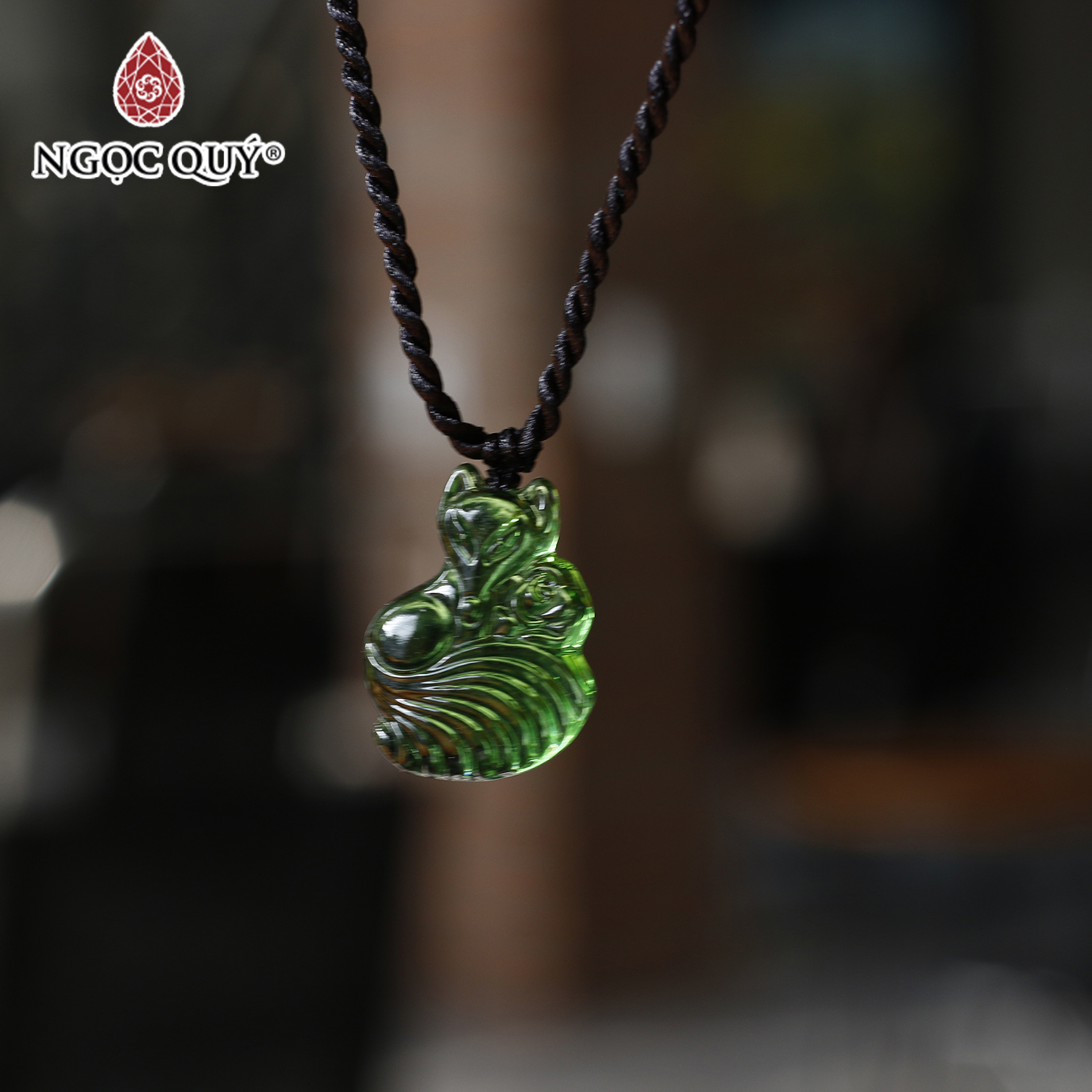 Dây chuyền hồ ly pha lê - ngọc quý gemstones