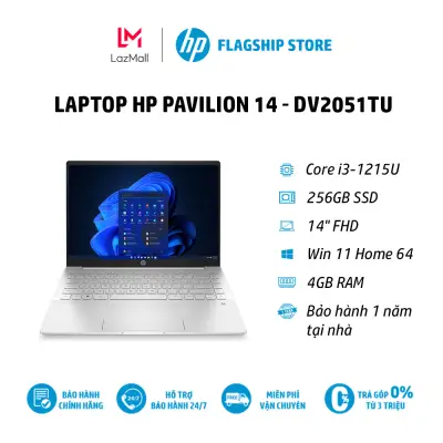 [Voucher 1.5 triệu]Laptop HP Pavilion 14-dv2051TU,Core i3-1215U,4GB RAM,256GB SSD,14