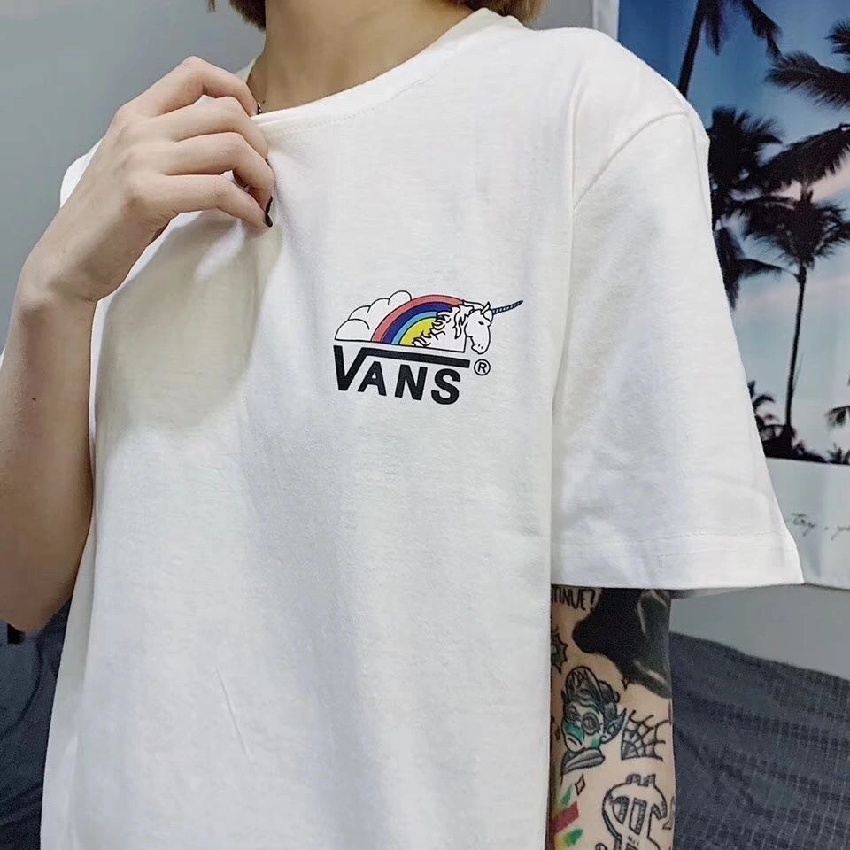 Men's and women's fashionable casual pure cotton printed high-quality couple short sleeved T-shirt