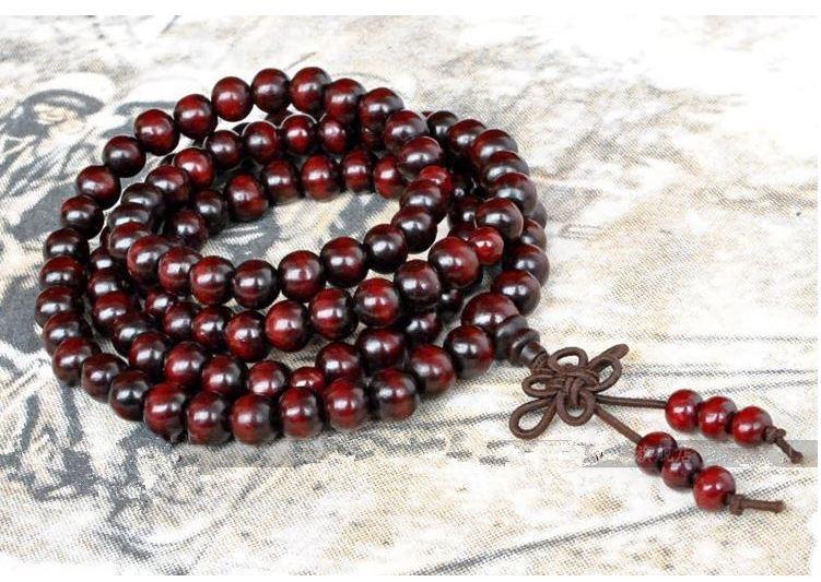 Vòng chuỗi hạt đeo tay 108 hạt gổ 8mm nâu