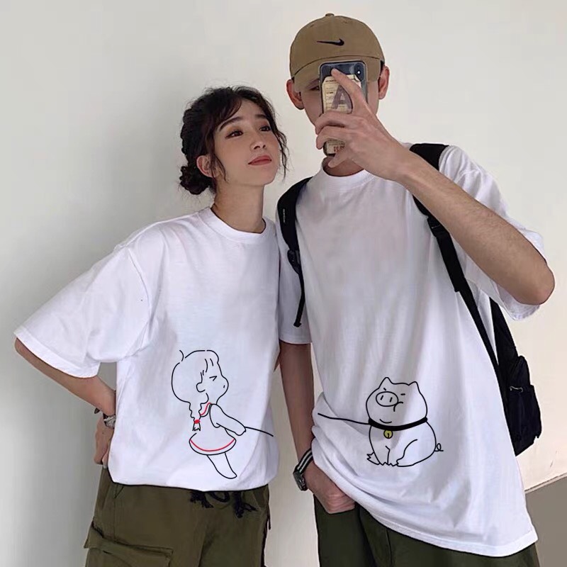SET ÁO ĐÔI NAM NỮ IN HÌNH DỄ THƯƠNG