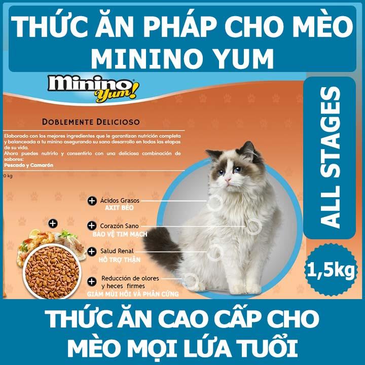 [PHÁP] Minino - Thức Ăn Hạt Cho Mèo Mọi Lứa Tuổi - Gói 1,5kg