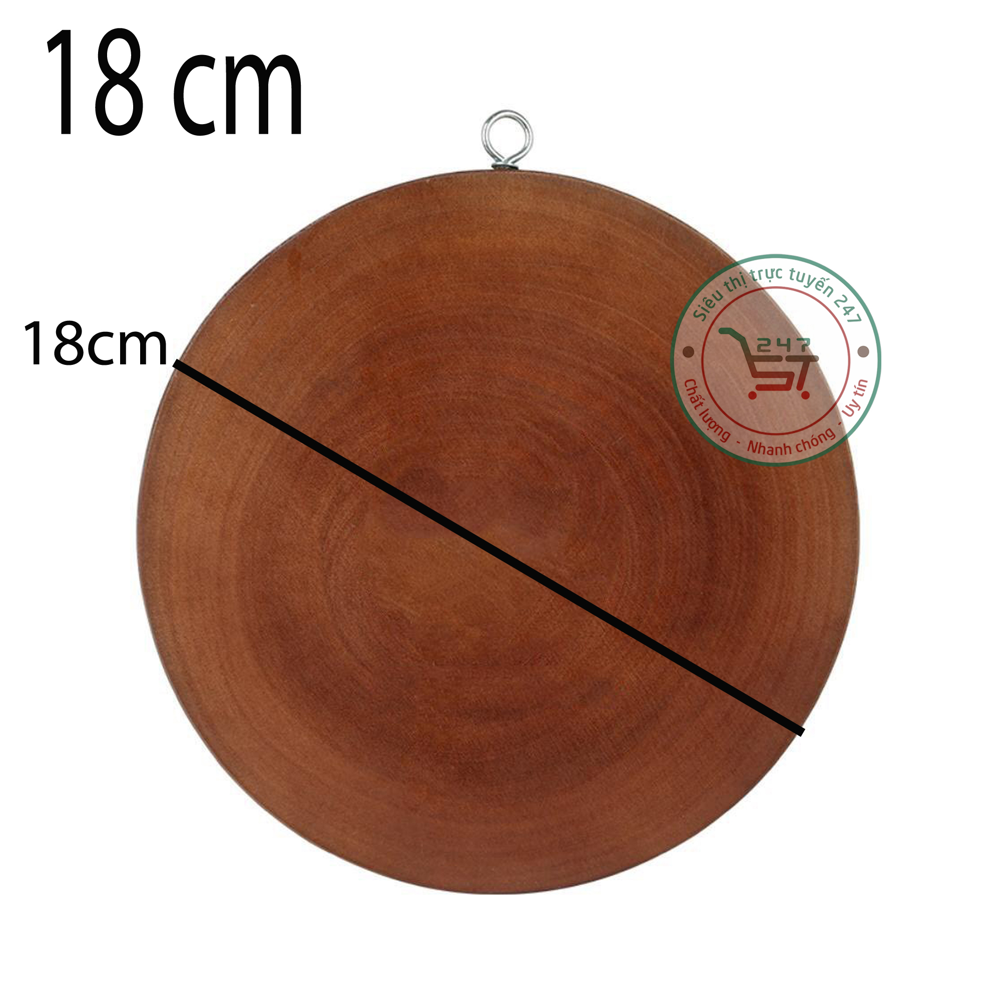 Tấm thớt gỗ tròn nhiều kích thước từ mini đến to có móc treo|Siêu thị trực tuyến 247