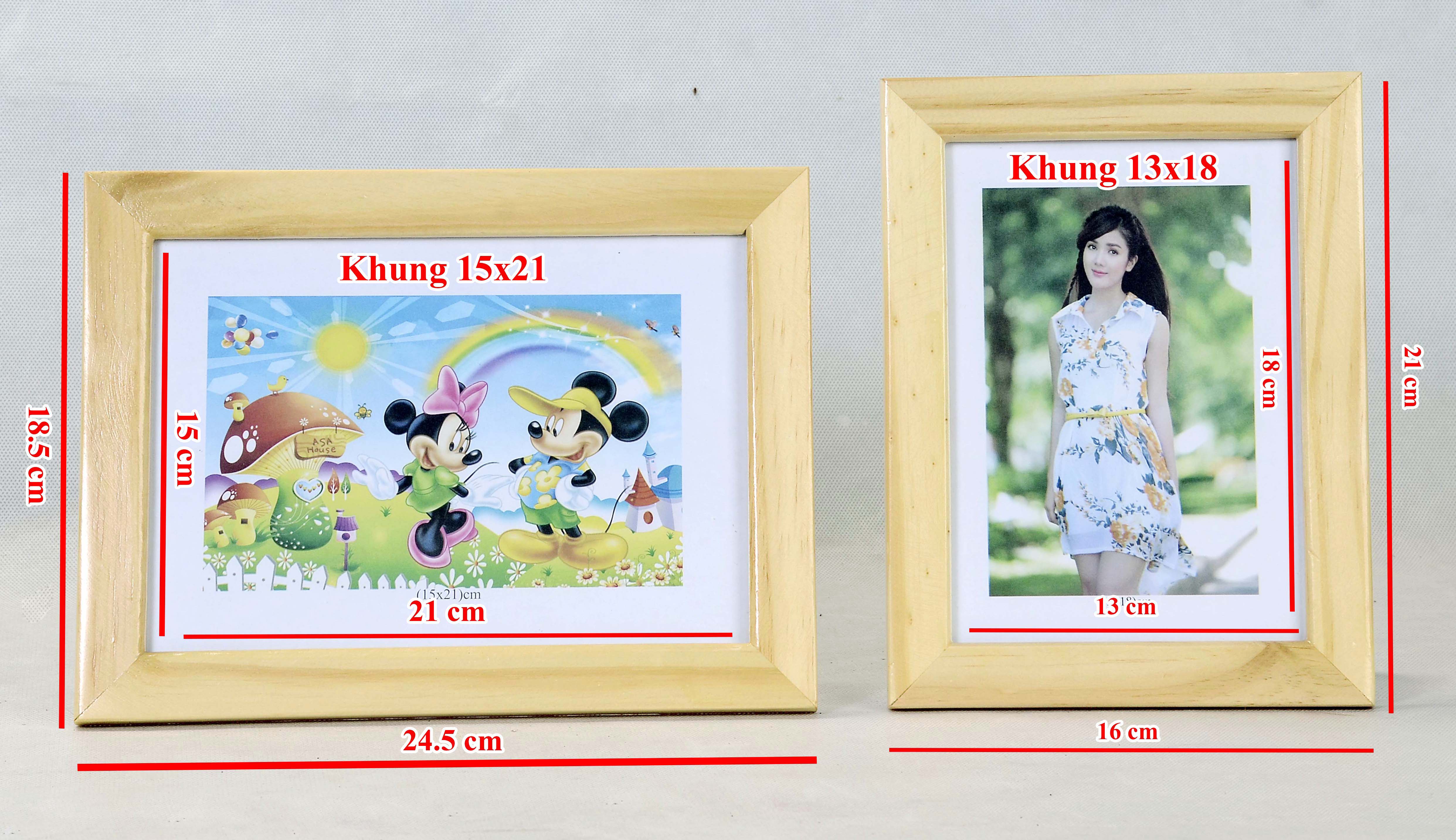 Khung gỗ thông cao cấp 15x21, 13x18